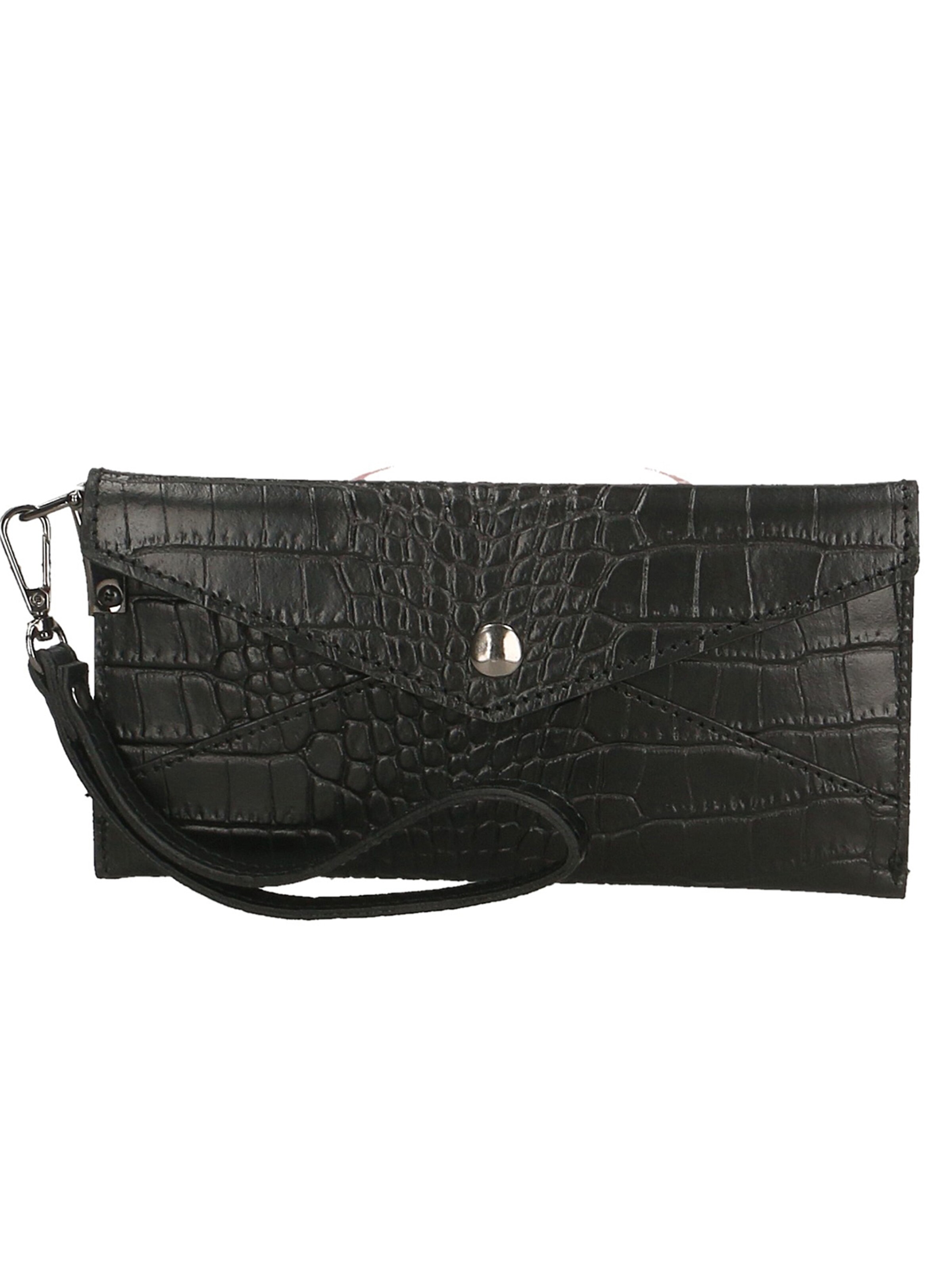 Pochette 'Borsetta Portafoglio Noemy Pelle Stampa Coccodrillo Made in Italy' di Gave Lux in nero: frontale