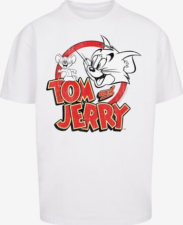F4NT4STIC T-Shirt 'Tom And Jerry Distressed' in Weiß: Vorderseite