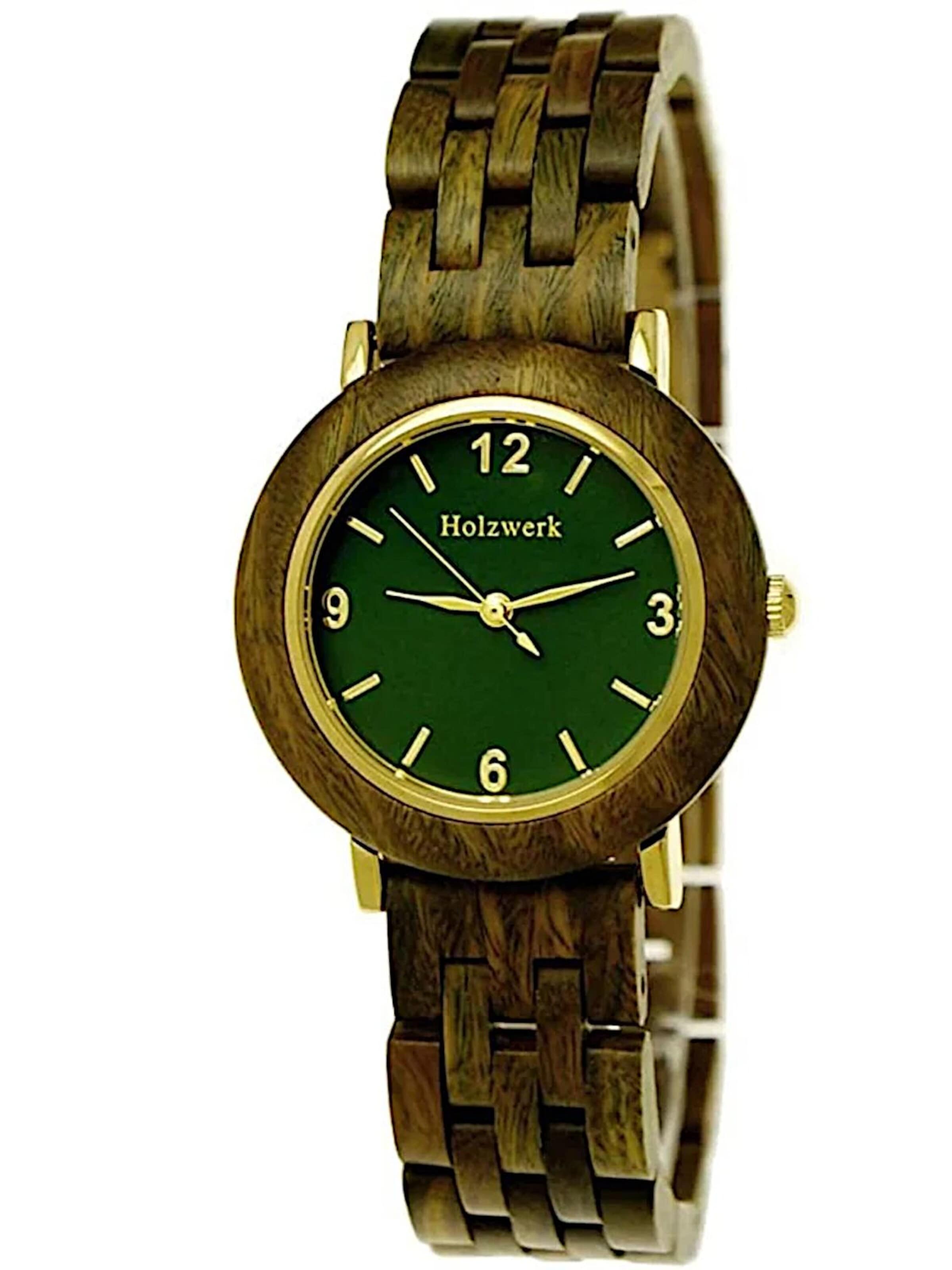 Holzwerk - Reloj analógico 'USLAR' en verde: frente