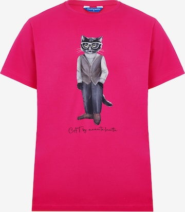 Cat e Lolette - Camiseta 'Minimalist Cat' en rosa: frente