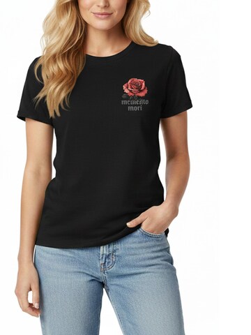 MAKAYA Shirt 'Memento Rose' in Black