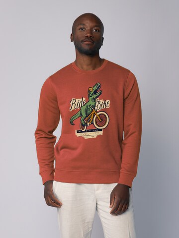 Watapparel Sweatshirt ' T-Rex Fahrrad ' in Brown: front