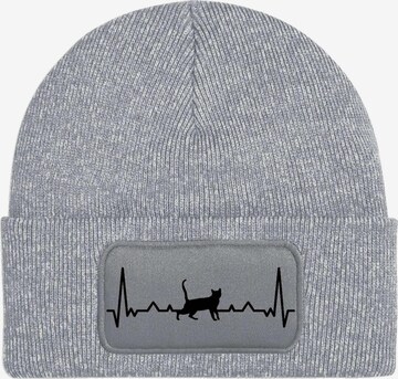Youth Designz Mütze 'Heartbeat Katze' in Grau: Vorderseite