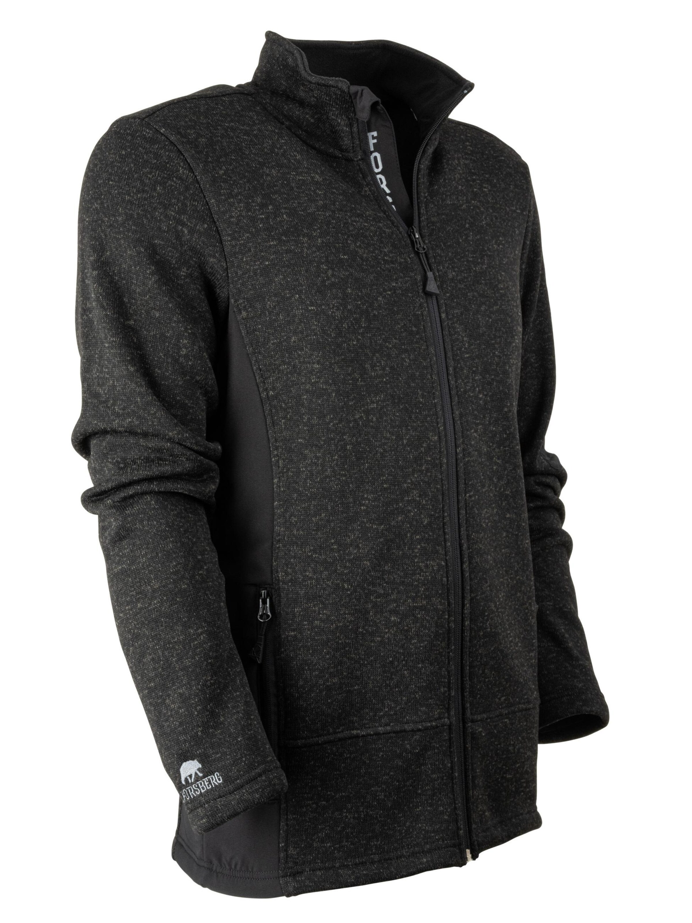 FORSBERG Fleece Jacket 'Strickfleece Jacke' in Black
