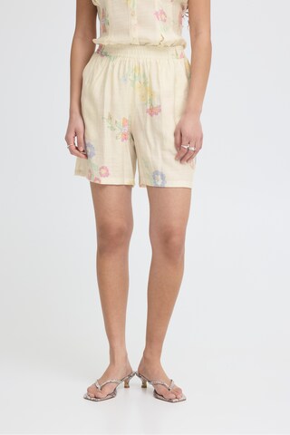 ICHI Loose fit Trousers 'GINNI SHO' in Beige: front