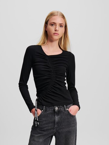 KARL LAGERFELD JEANS Топ в черно: отпред