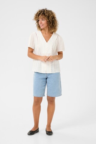 Cream Shirt 'Kallie' in Wit
