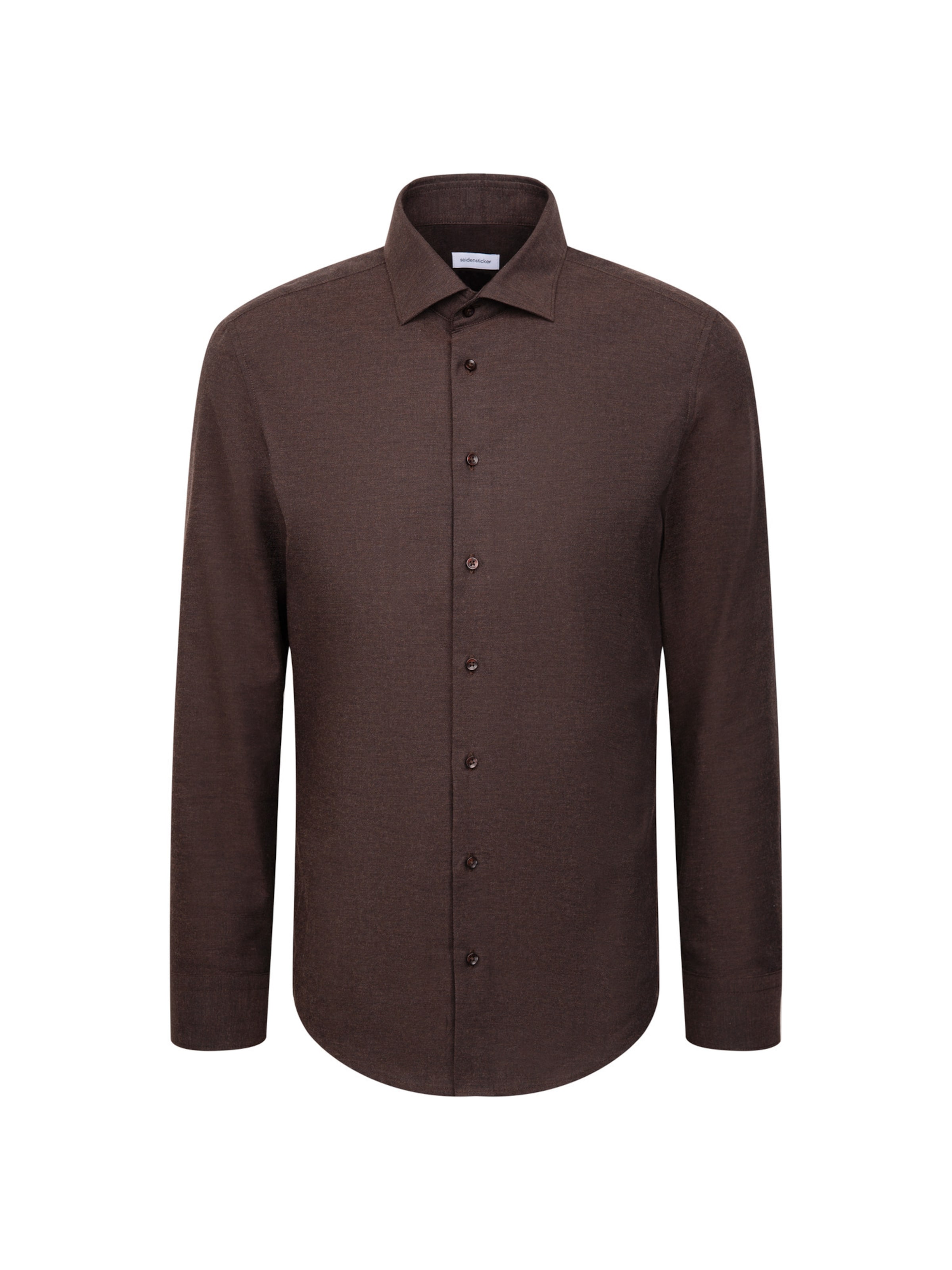 SEIDENSTICKER Slim fit Zakelijk overhemd 'Schwarze Rose' in Bruin: voorkant