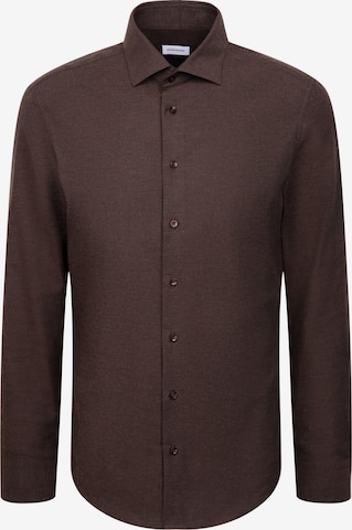 Chemise business 'Schwarze Rose' SEIDENSTICKER en marron : devant