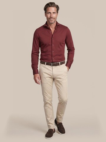 Suitable Slim fit Button Up Shirt in Red