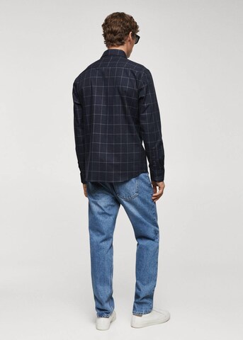MANGO MAN Slim fit Button Up Shirt 'Roma' in Blue