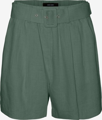 VERO MODA Loosefit Kalhoty se sklady v pase 'Amelia' – zelená: přední strana