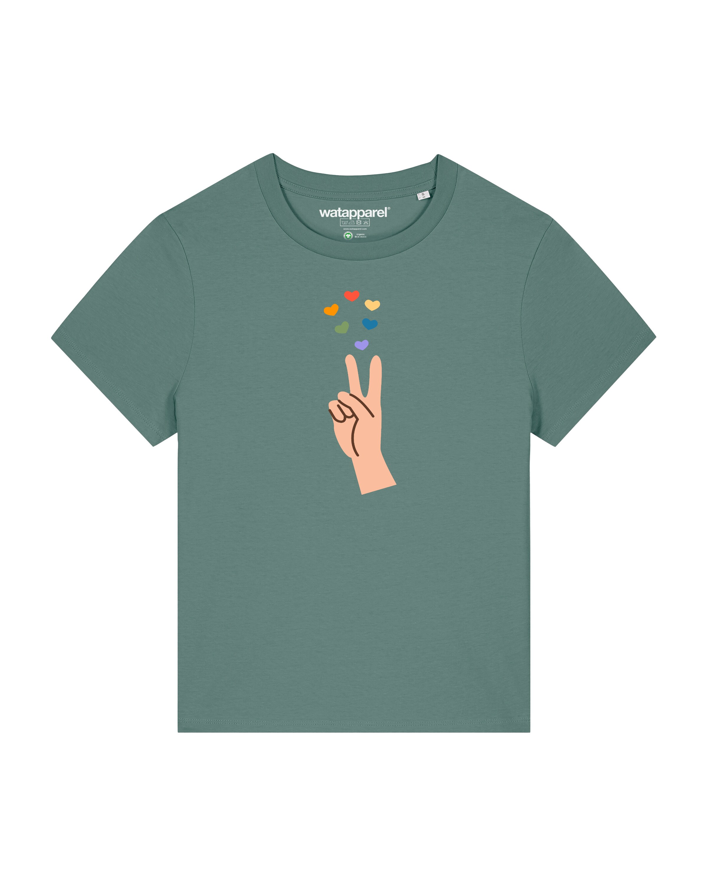 Watapparel T-Shirt 'Spread Love' in Grün: Vorderseite