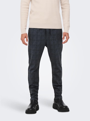 Only & Sons Tapered Pants 'Linus' in Blue: front