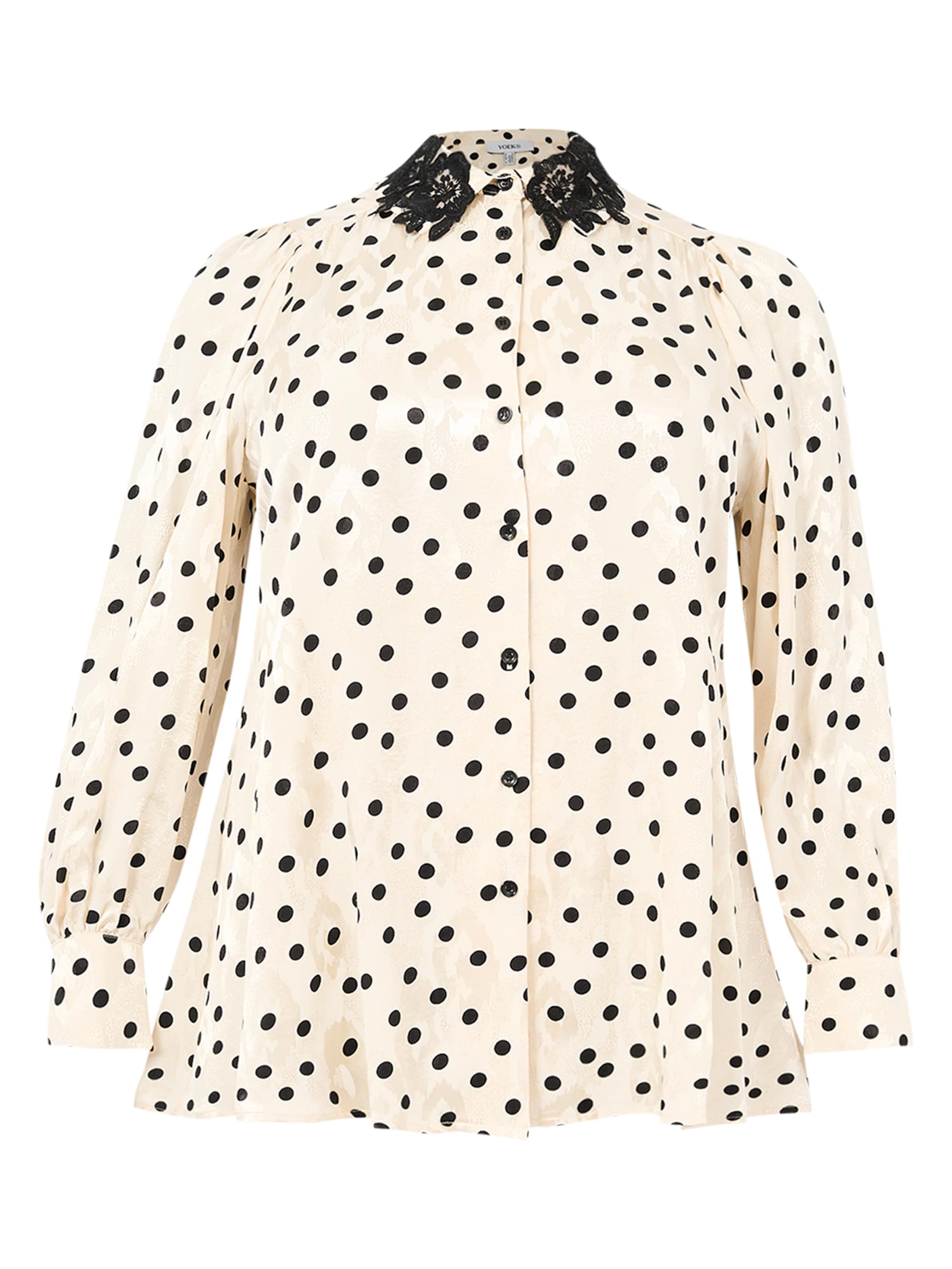 YOEK Blouse &#x27;DOTTY&#x27; in Beige: voorkant