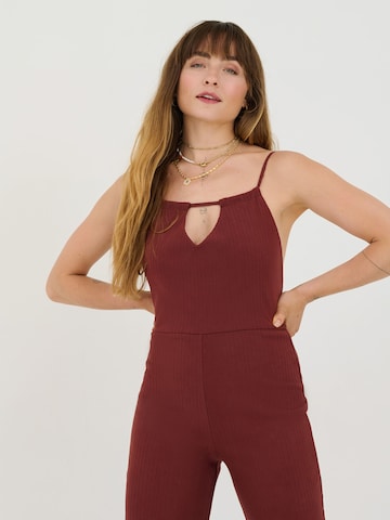 ABOUT YOU x Sofia Tsakiridou Jumpsuit 'Leia' in Brown: front