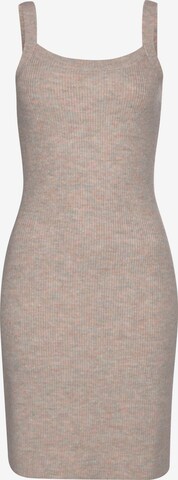 LASCANA Knitted dress in Beige: front