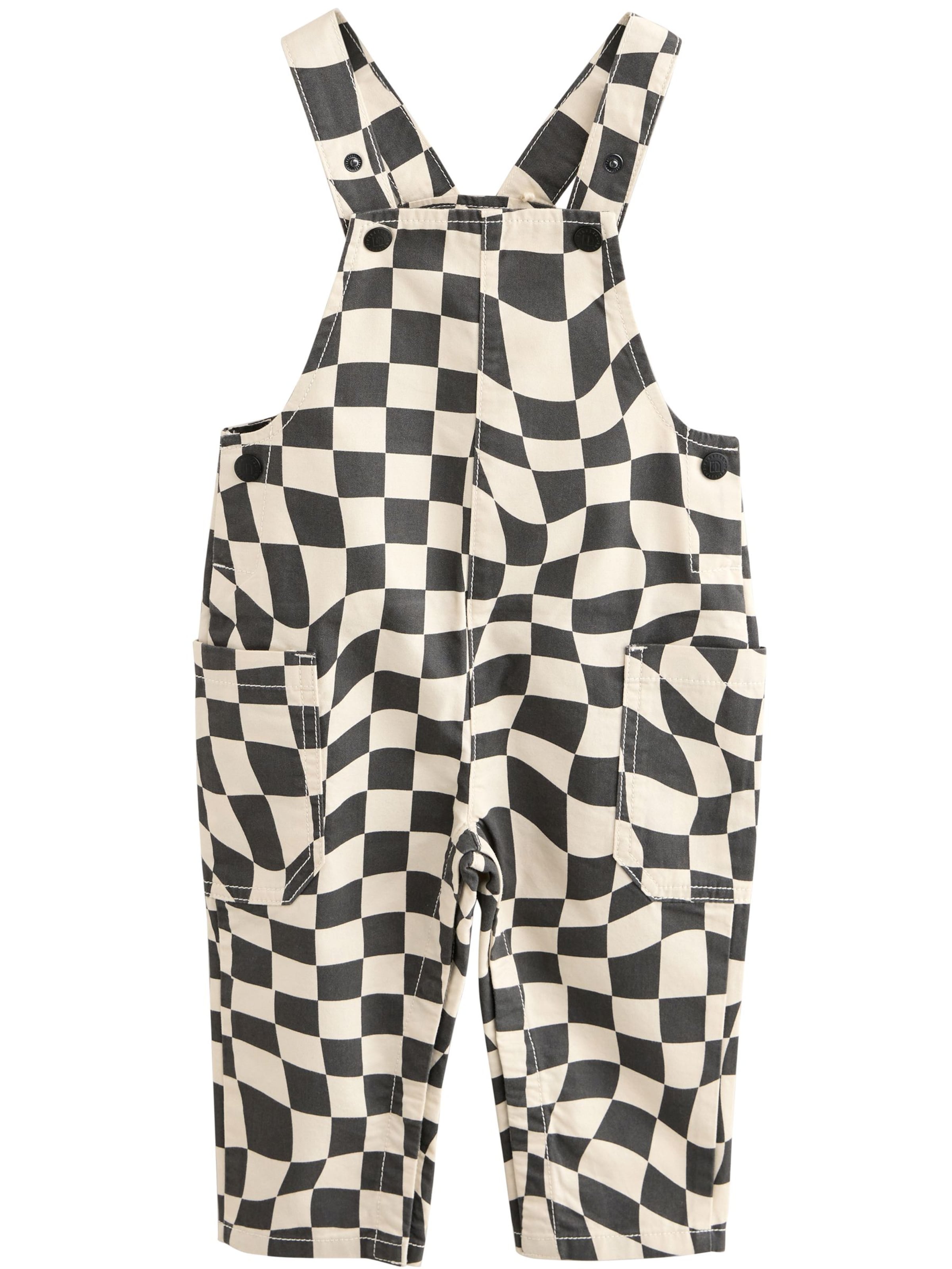 Next Regular Hängselbyxa i svart: framsida