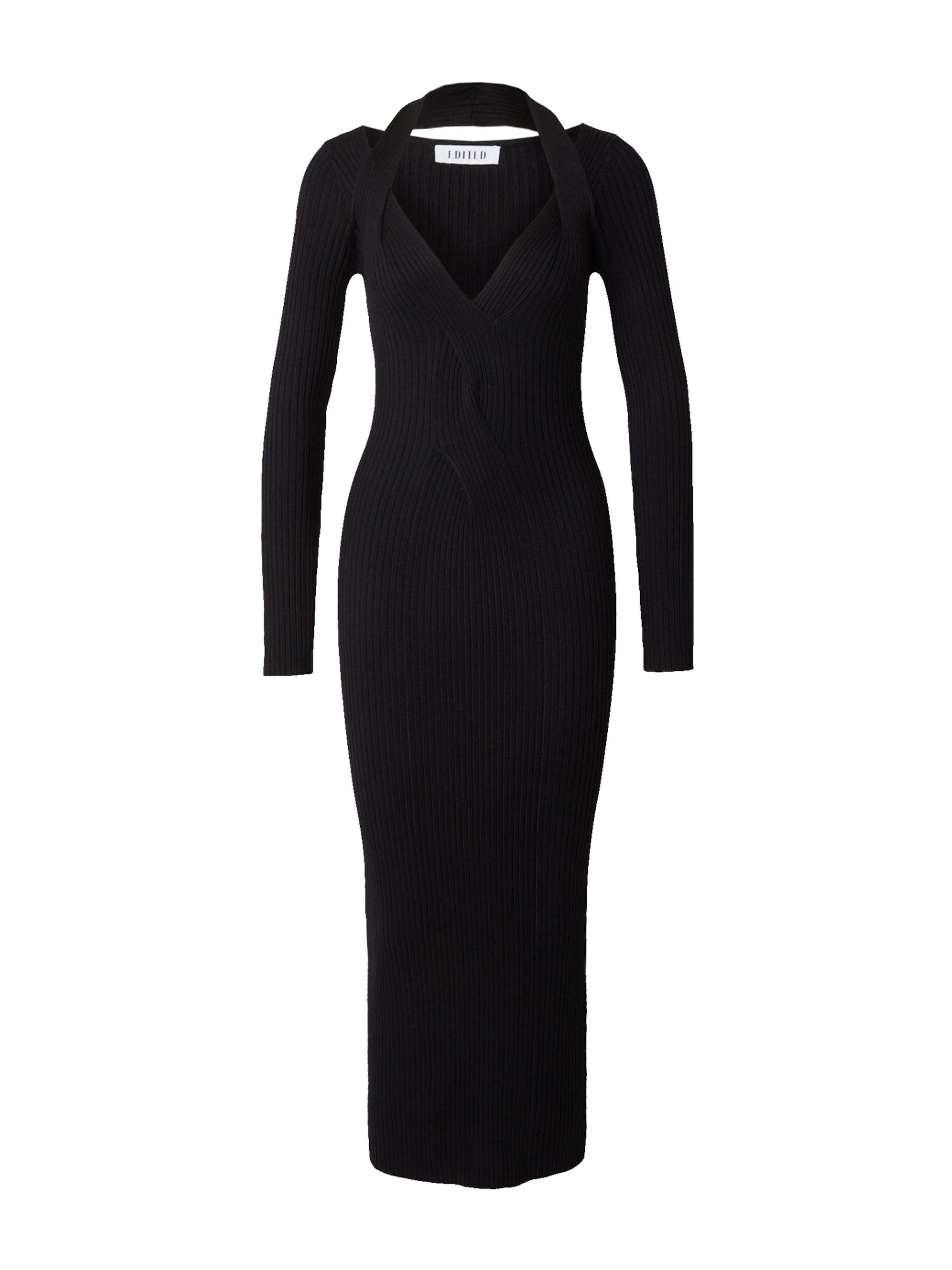 EDITED - Vestido de malha em preto: frente