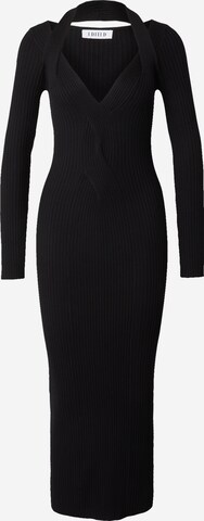 EDITED Gebreide jurk in Zwart: voorkant