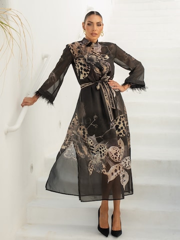 JIORO Oversizekleid 'LEO ORCHID' in Schwarz