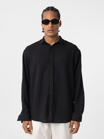 Fit confort Chemise Dandalo en noir : devant