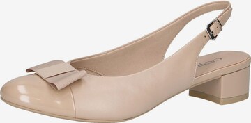 CAPRICE Slingback Pumps in Beige: front