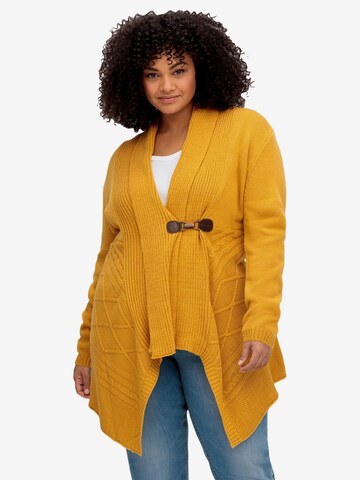 SHEEGO Knit Cardigan in Yellow: front