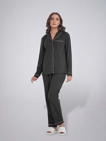 LEAFLETIC - Pijama 'Leafletic Women’s Nightwear Long set' en negro