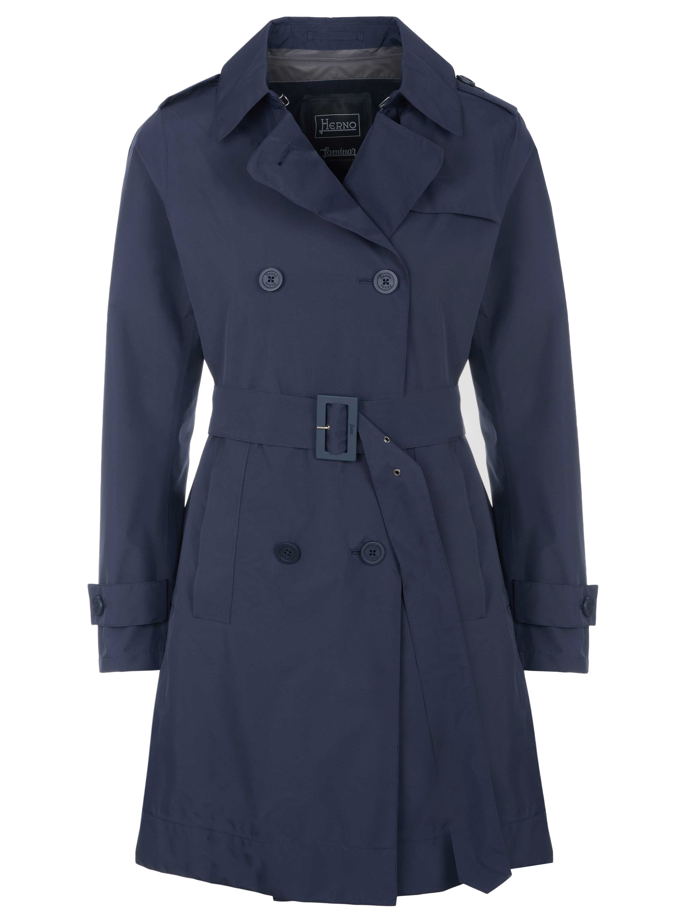 Herno Between-Seasons Coat 'Herno Mantel' in Blue: front