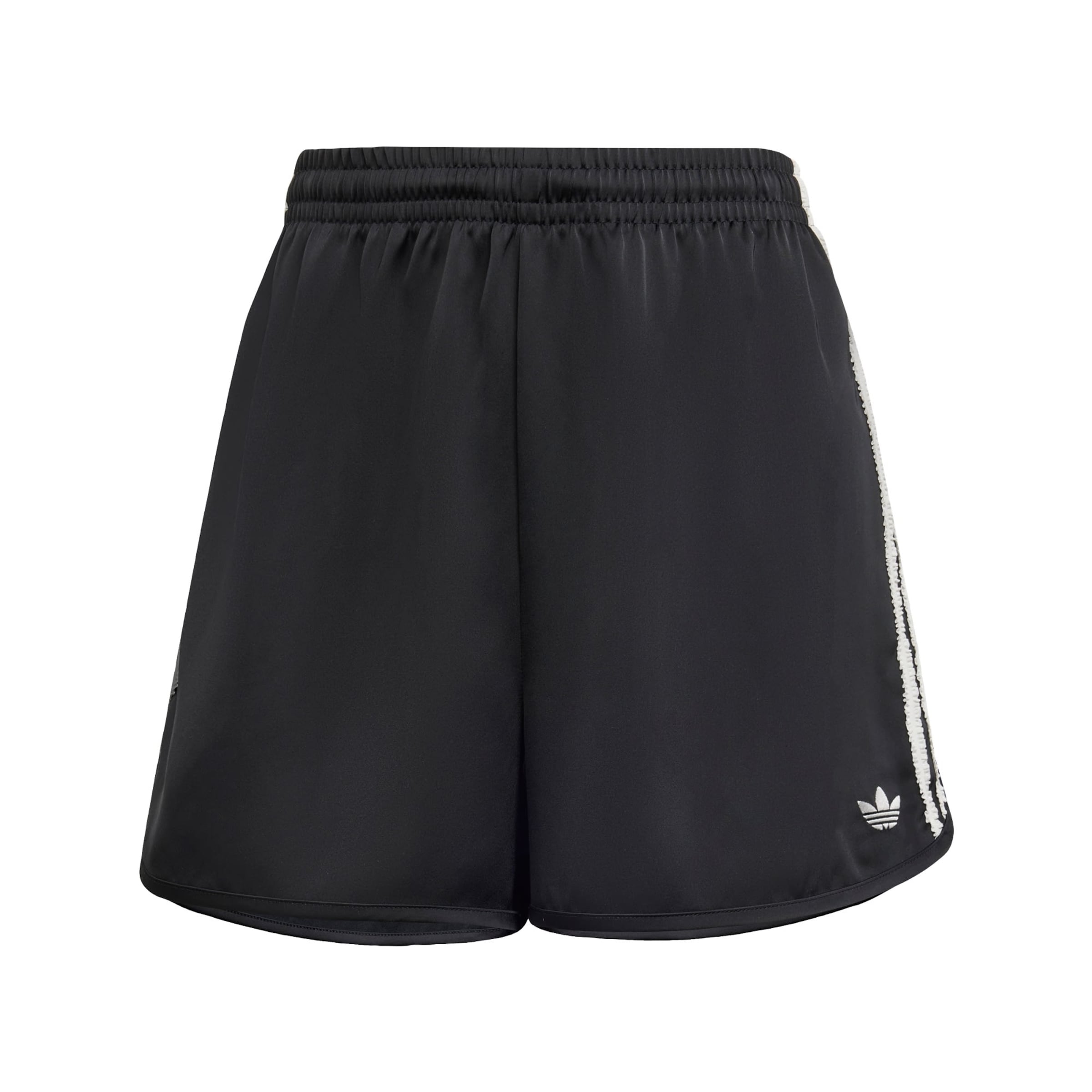 Loosefit Pantalon 'Satin Shorts Ruffle' ADIDAS ORIGINALS en noir : devant