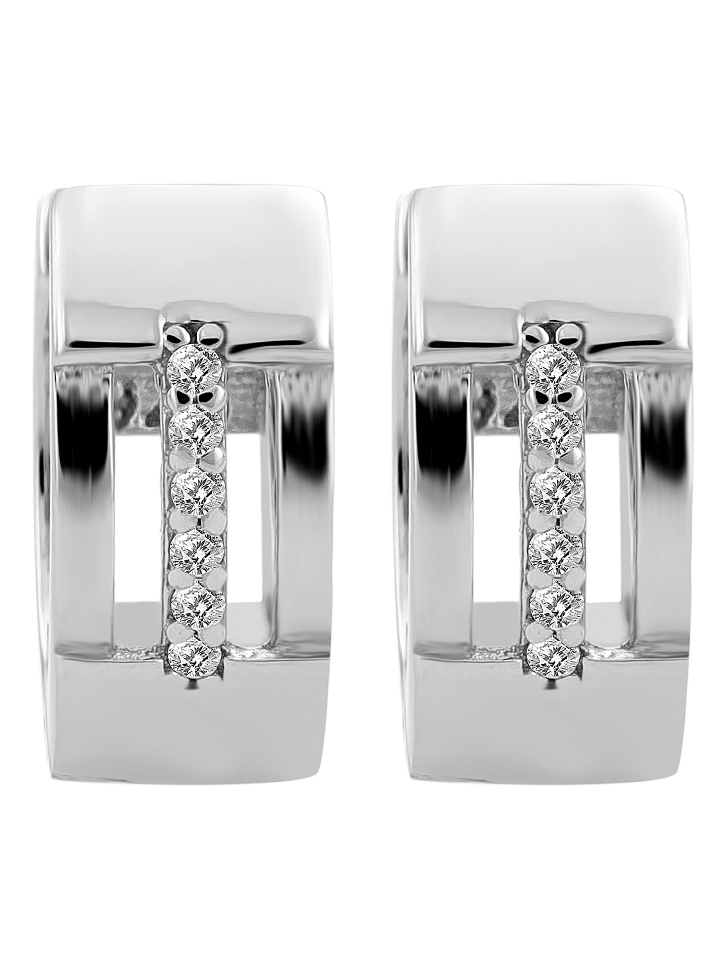 Akzent Earrings '"Peonia" aus 925 Sterlingsilber, rhodiniert, langlebig' in Silver