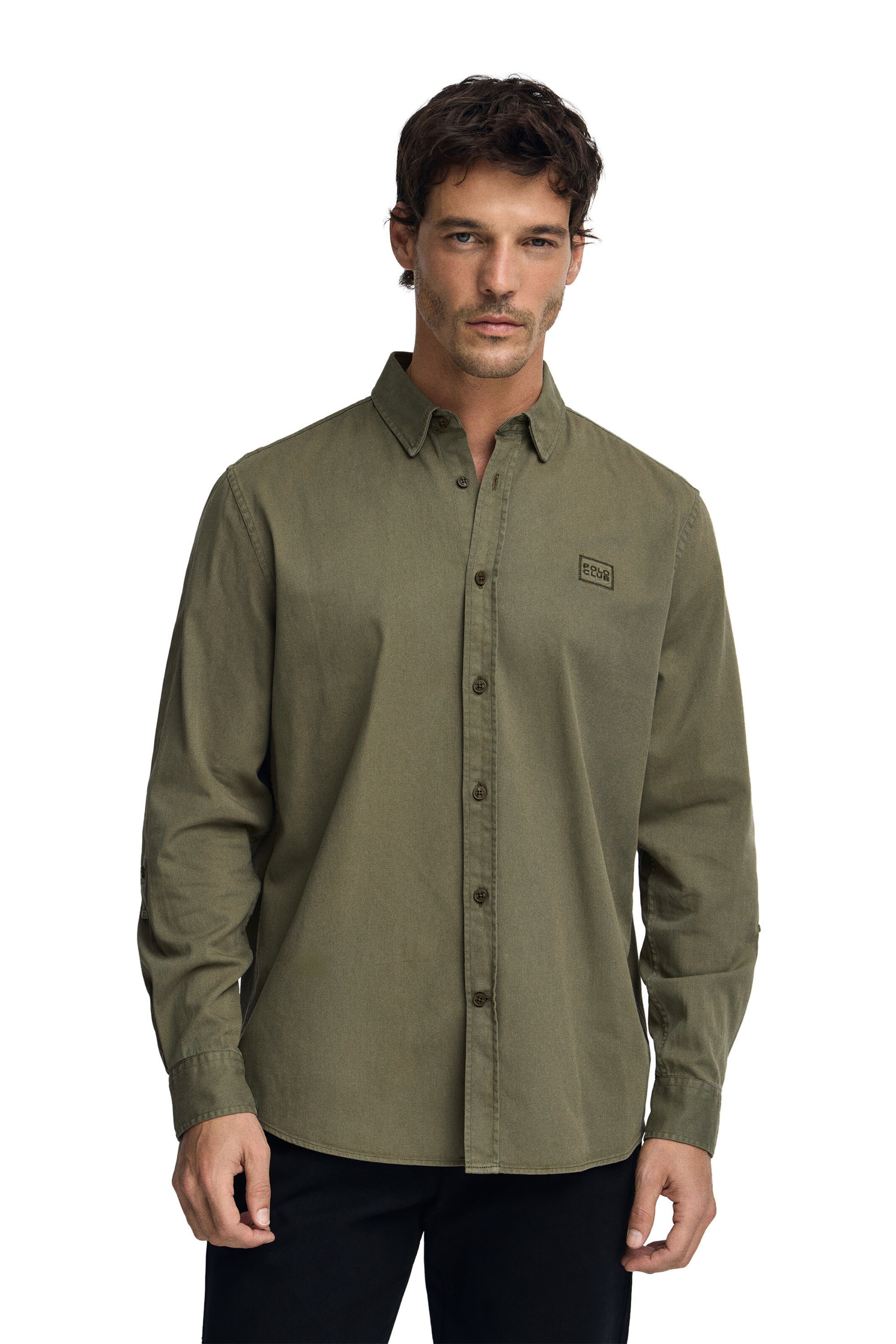 Polo Club Comfort Fit Hemd in Grün: Vorderseite