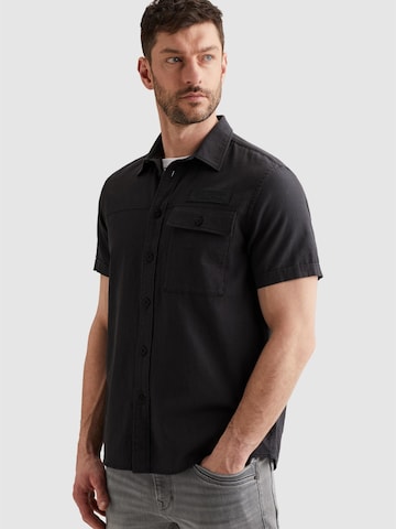 PME Legend Regular fit Skjorta 'Shirt in slub cotton with short sleeves' i grå
