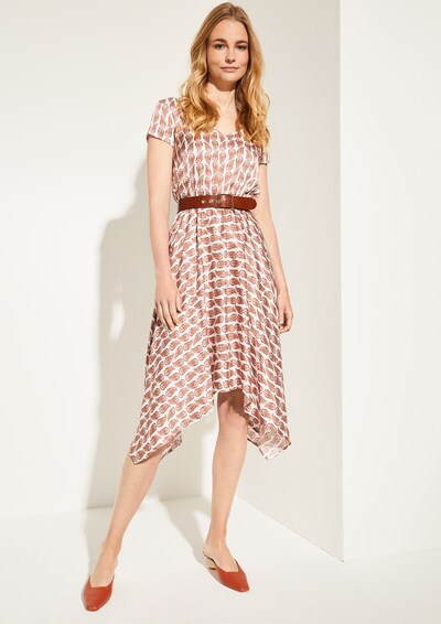 Comma Kleid In Beige Hellbraun Rot About You 