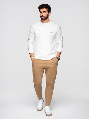 Effilé Pantalon de sport Ombre en marron