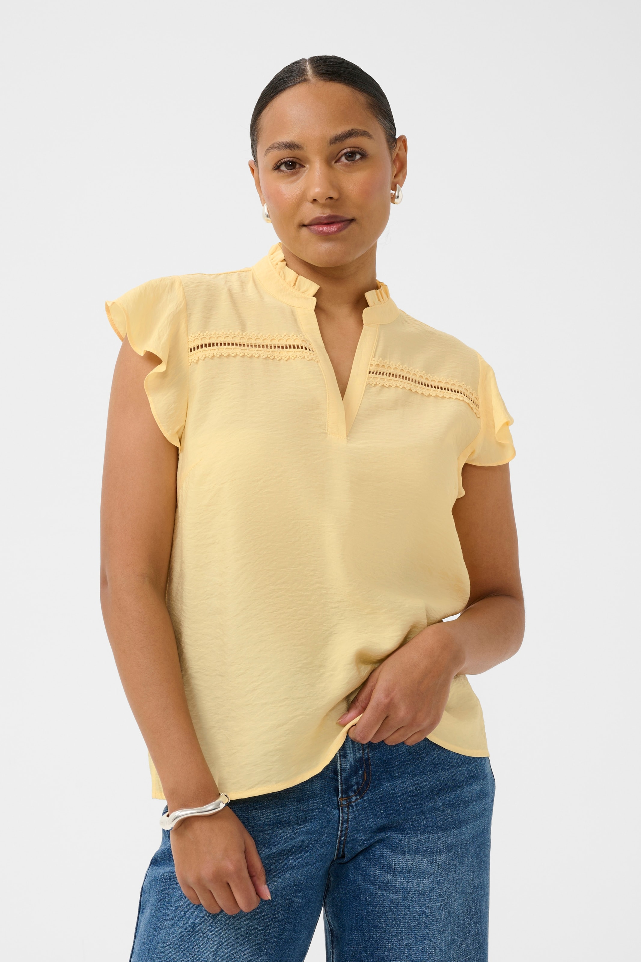 Kaffe - Blusa 'KAsonjSS' em amarelo: frente