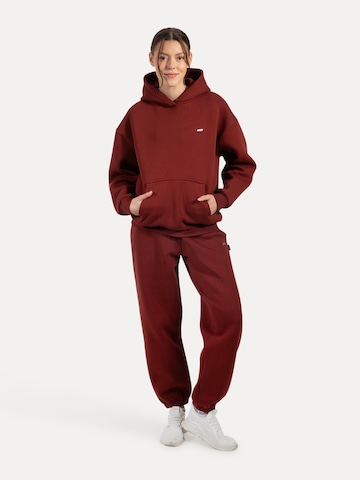 Smilodox Lyanna Blank Basic Hoodie in Rot