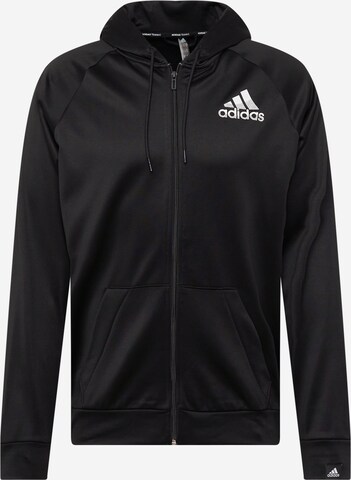 ADIDAS SPORTSWEAR Sportsweatjakke 'Aeroready Game And Go Small Logo ' i svart: forside