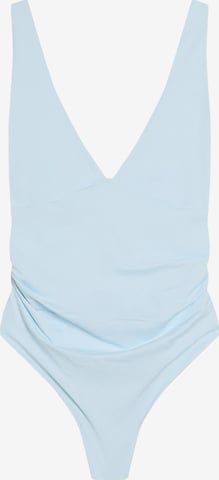 BershkaBodi majica - plava boja: prednji dio