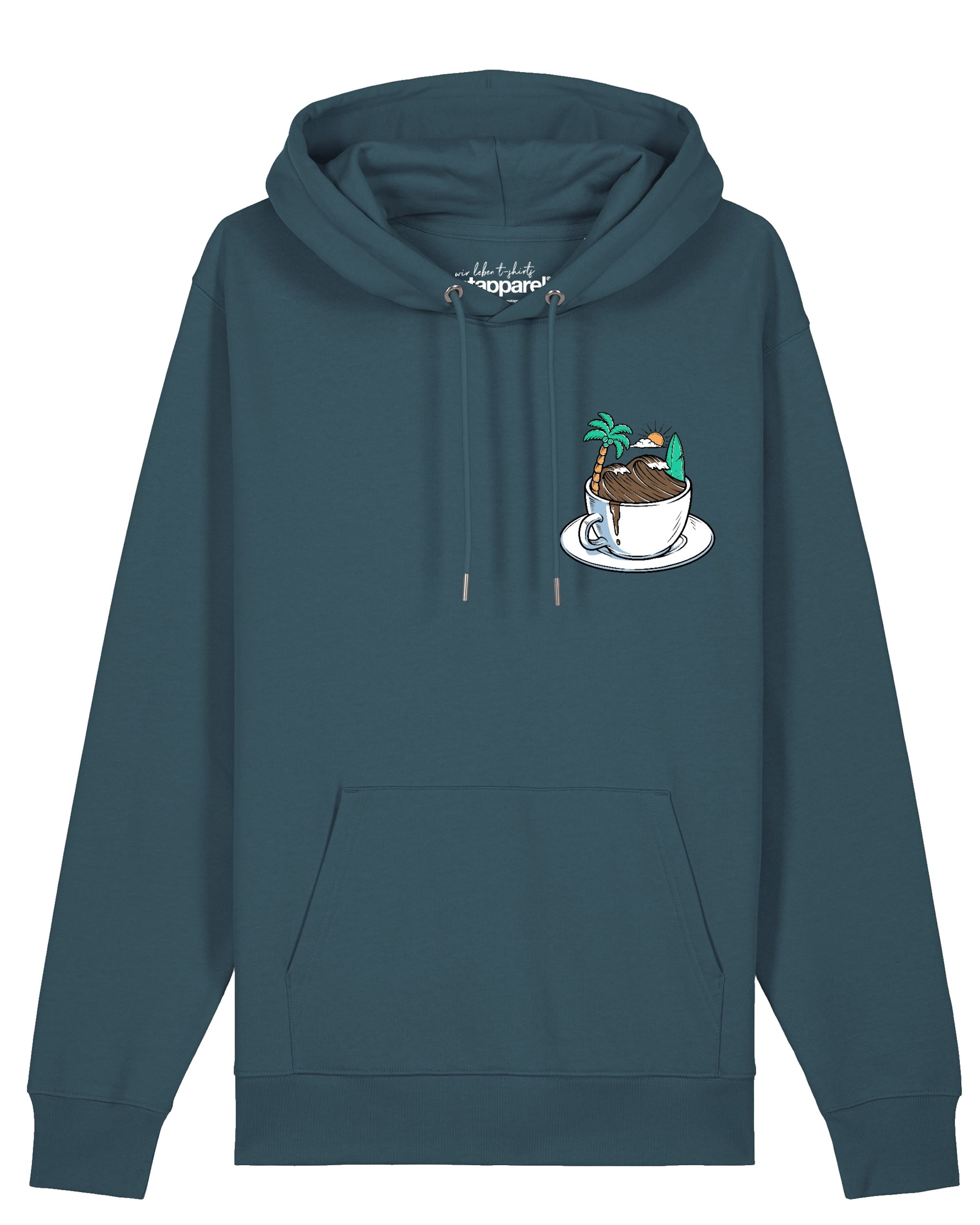 Watapparel Sweatshirt ' Coffee waves ' in Blauw: voorkant