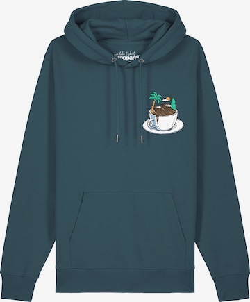 Watapparel Sweatshirt ' Coffee waves ' in Blauw: voorkant
