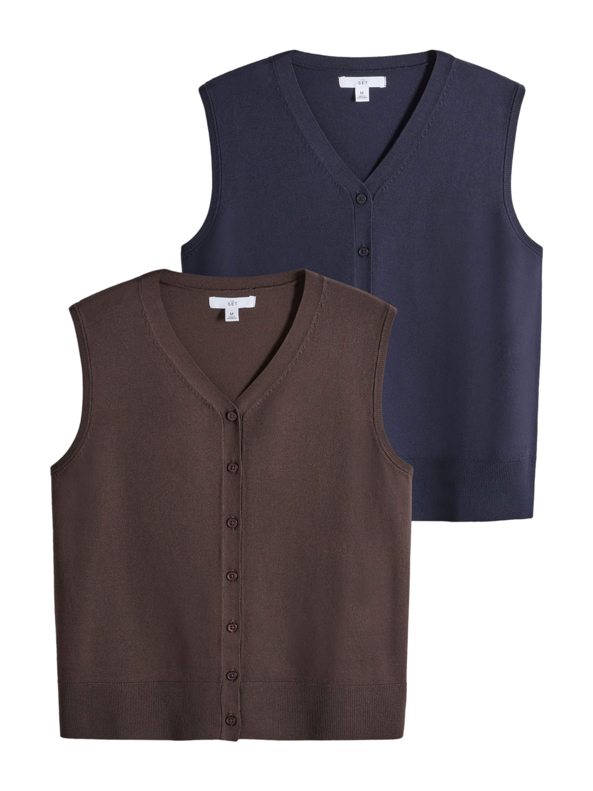 The Set Bodywarmer in Blauw: voorkant