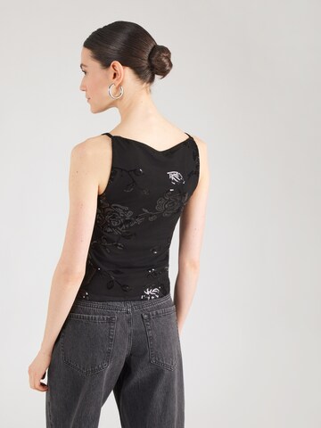 Gina Tricot Топ 'Floral' в Черный