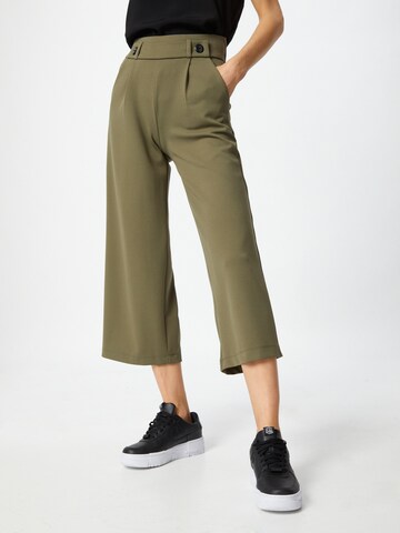 JDY Wide leg Pleat-Front Pants 'Geggo' in Green: front