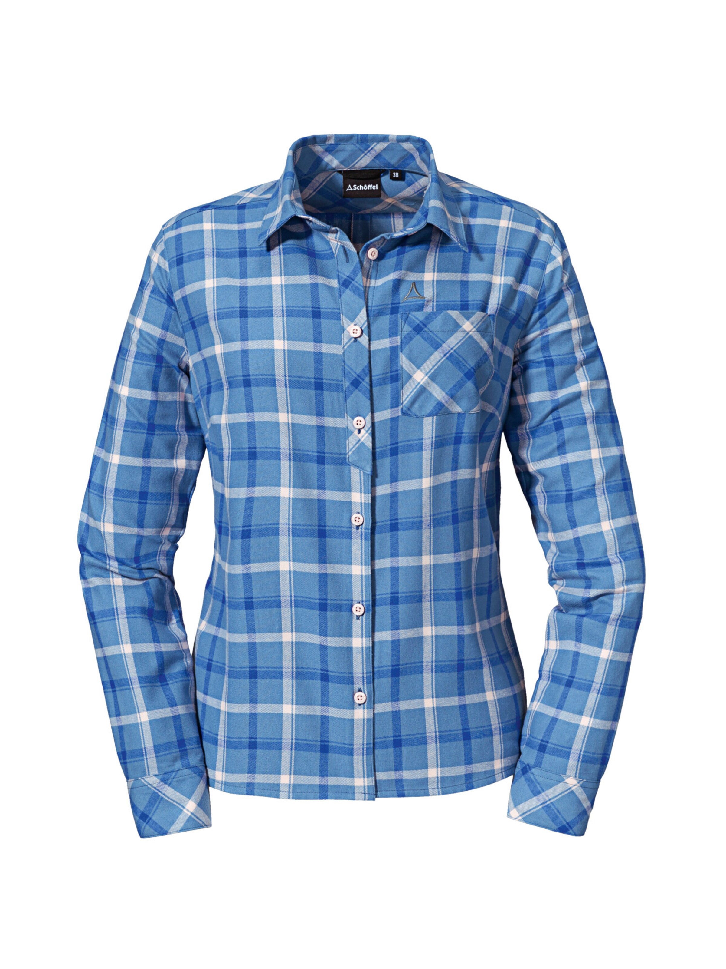 Schöffel Athletic button up shirt 'Almkogel' in Blue: front