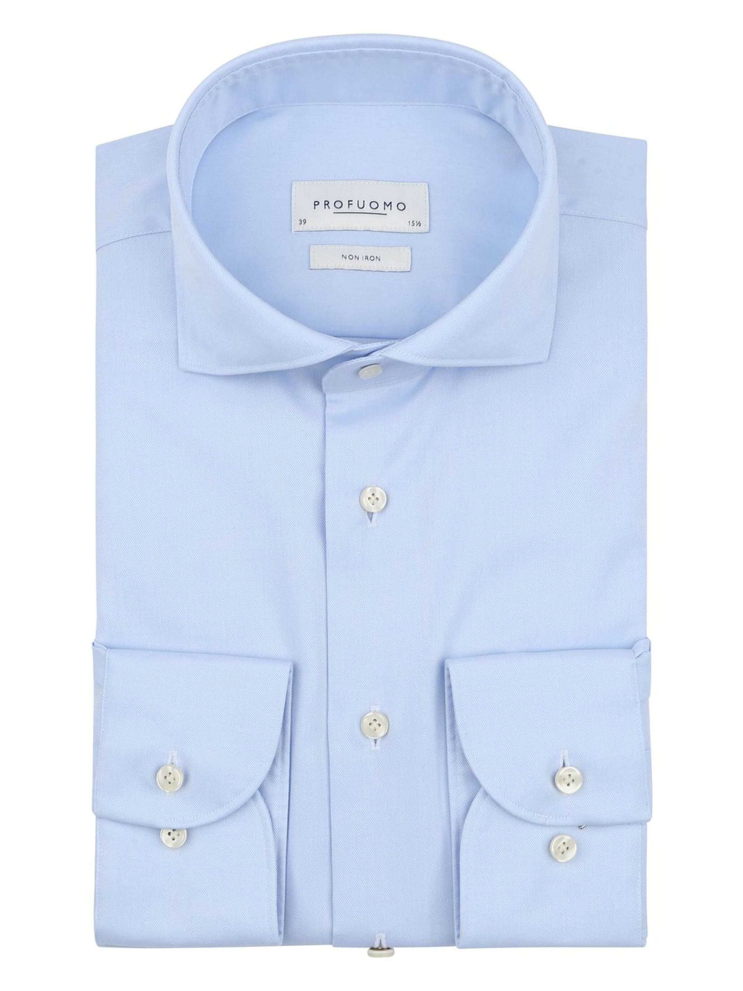 Profuomo Slim fit Button Up Shirt in Blue: front