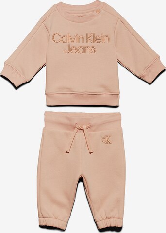 Calvin Klein Jeans Sweatsuit in Beige: front