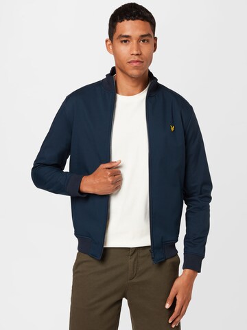 Lyle & Scott Zip-Up Hoodie in Blue: front