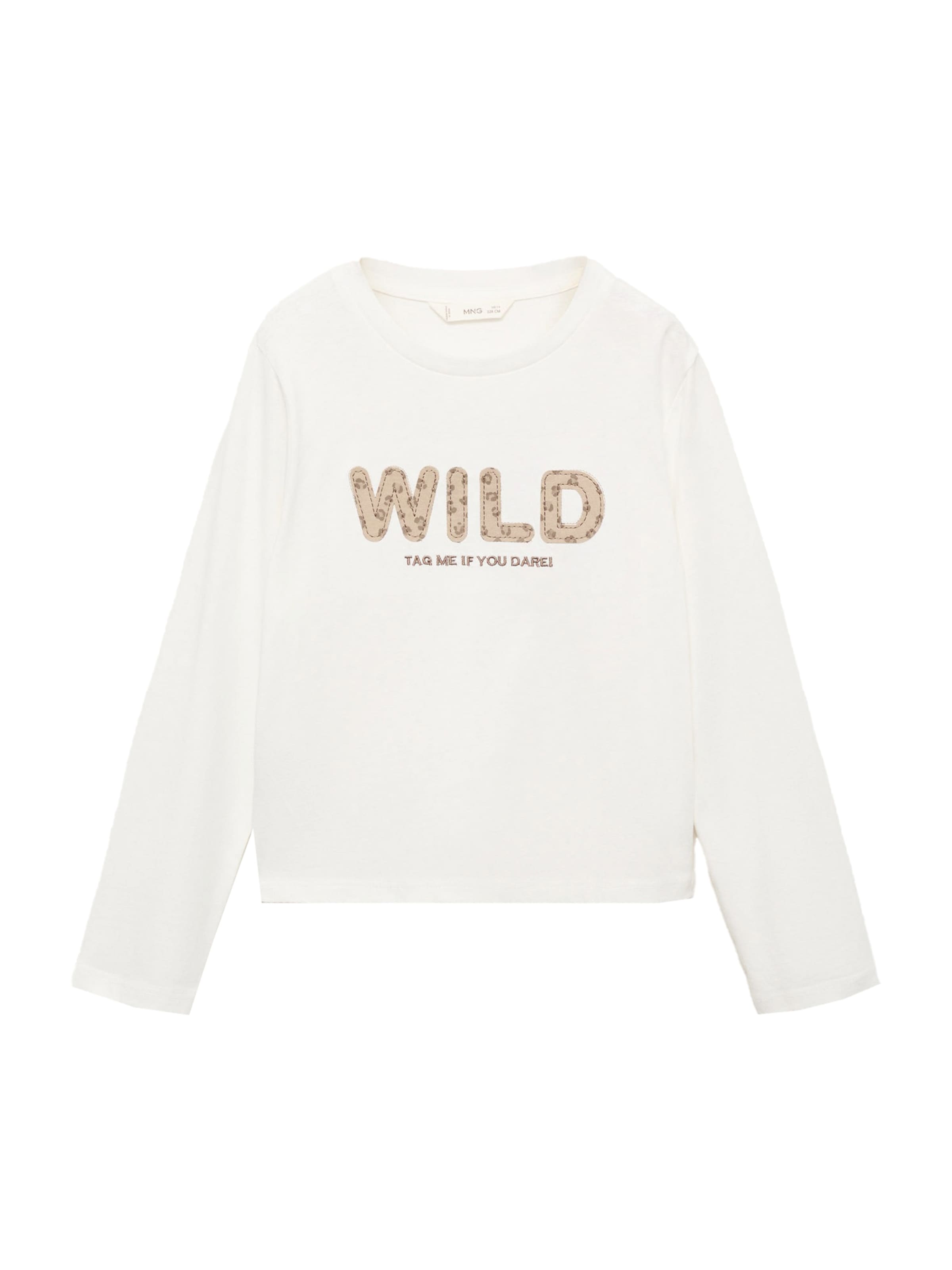 MANGO KIDS Shirt 'WILD' in Wit: voorkant